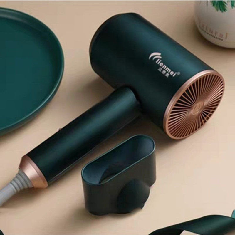 Quiet, high-power, hair-protecting, negative-ion hair dryer—suitable for home and dorm use; portable, foldable design that prevents heat damage.