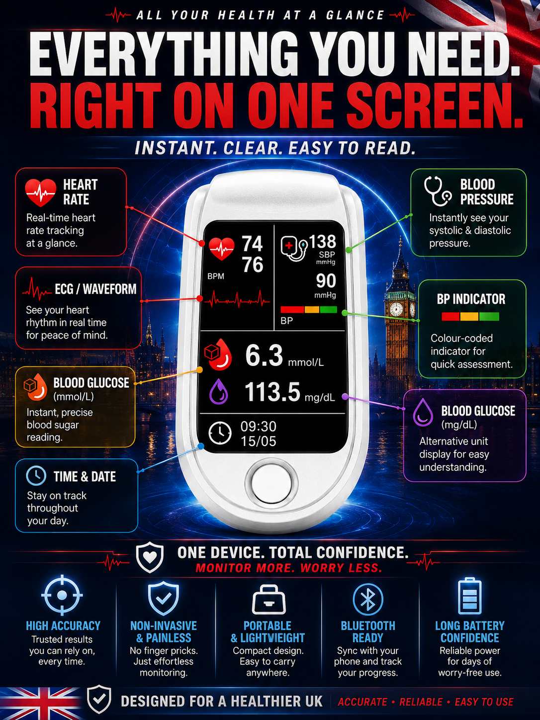 💖🩺 Quick and Convenient Health Monitoring at Your Fingertip  Medisana Compact Pulse Oximeter — Check Your Blood Oxygen Level and Pulse Rate in Seconds with Simple One-Touch Operation.