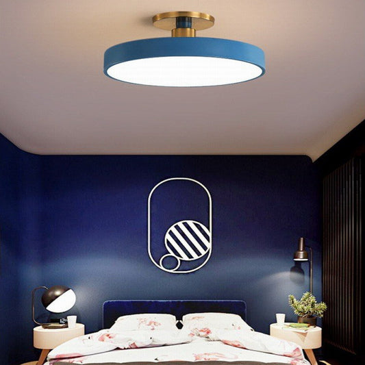 Sufitowa lampa LED na przyssawki — okrągła oprawa w stylu „Macaron” z nordyckim akcentem | Kreatywne, kolorowe oświetlenie do sypialni, na balkony i do przedpokojów