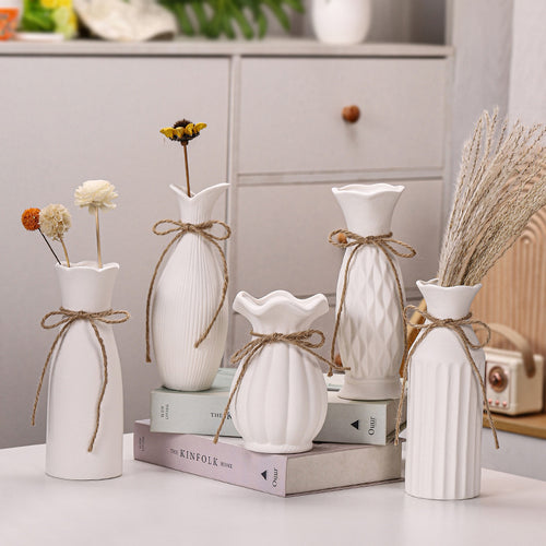21cm Modern Minimalist Ceramic Vase for Dried Flowers – Creative Home Decor & Floral Arrangement Vase for Living Room