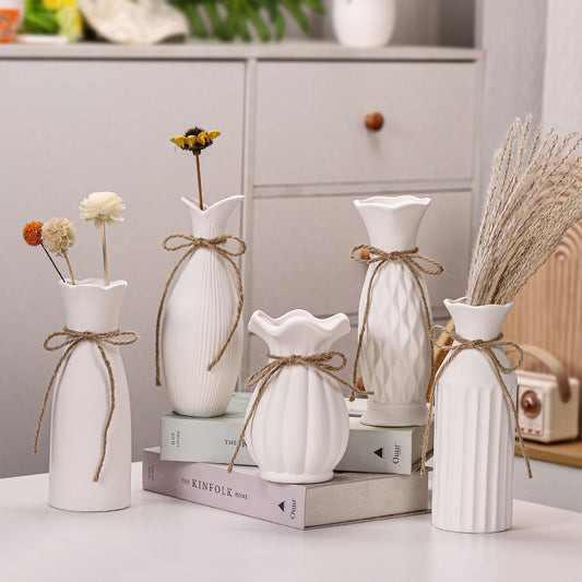 21cm Modern Minimalist Ceramic Vase for Dried Flowers – Creative Home Decor & Floral Arrangement Vase for Living Room
