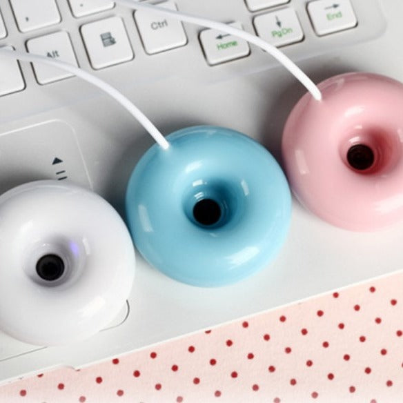 Portable USB Mini Desktop Humidifier & Air Purifier – Creative Donut Design