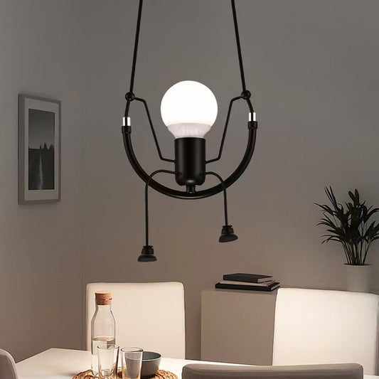Zhongshan-made premium-style "little figure" pendant light—suitable for dining rooms, living rooms, decorative settings, or clothing stores; features a vintage wrought-iron design; ideal for cross-border trade.