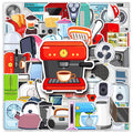 50-Piece Set of Creative Cartoon Doodle Stickers for Home Appliances – Unique Decorative Decals for Water Bottles, Phone Cases, and Refrigerators