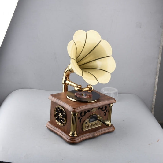 Rechargeable Retro-Style Bluetooth Speaker & Record Player – Mini Stereo Phonograph