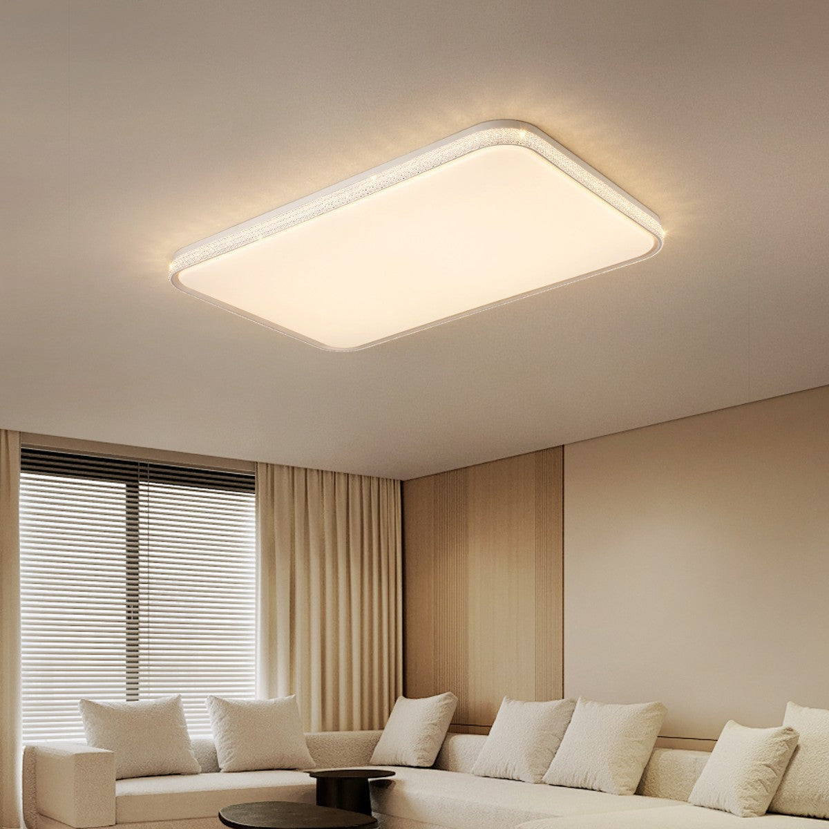 Luksusowa lampa sufitowa LED — Pełne spektrum, wysoka jasność i elegancja — Przyjazna dla oczu, kryształowa oprawa z nastrojowym oświetleniem otaczającym, idealna do salonu i sypialni.