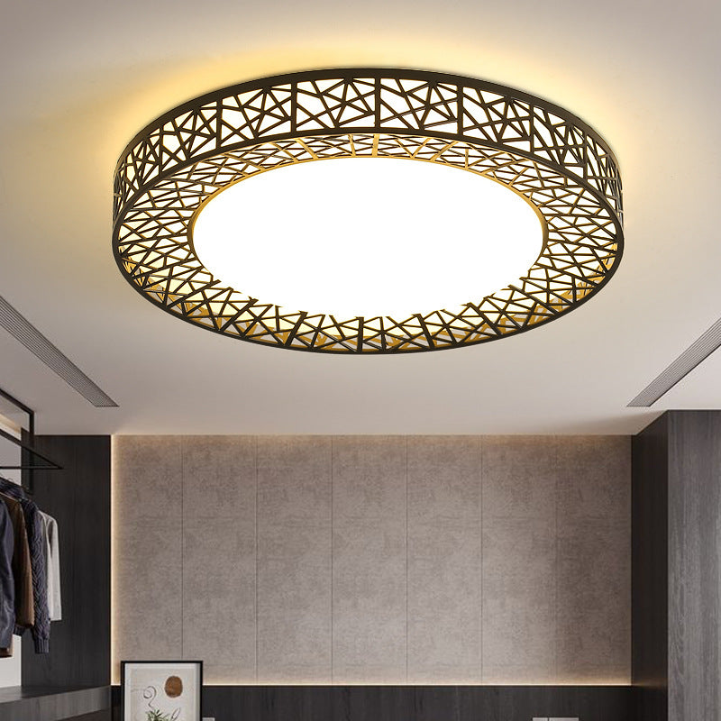 Model 2026 – Sufitowa lampa LED: Okrągła oprawa o pełnym spektrum światła, idealna do salonów, sypialni i jadalni; design „Ptasia Gniazdo” – doskonały wybór do przedpokojów i na balkony.